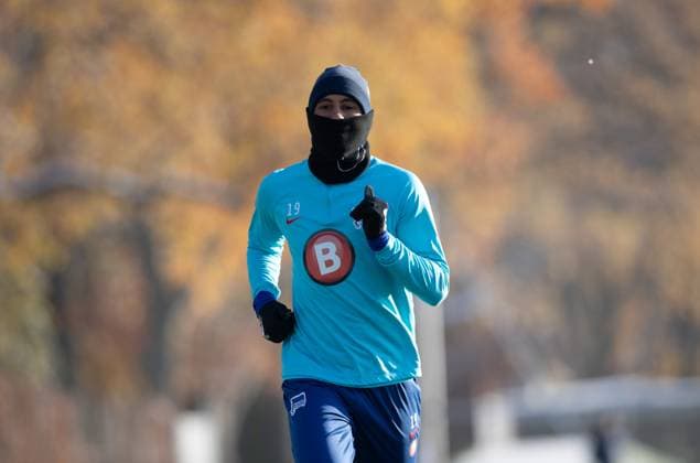 Fussball, Herren, Saison 2023 24, 2. Bundesliga, Hertha BSC, Training, Jeremy Dudziak (Hertha BSC), 28.11. 2023,