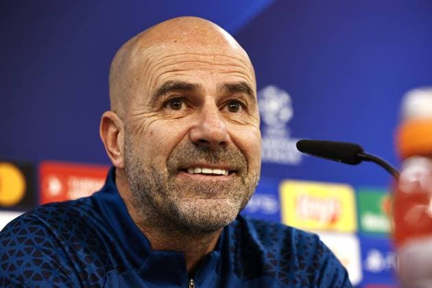 SEVILLE - PSV Eindhoven coach Peter Bosz during the MD-1 training session prior to the UEFA Champions League group B match against Sevilla FC at the Estadio Ramon Sanchez-Pizjuan on November 28, 2023 in Seville, Spain. ANP MAURICE VAN STEEN UEFA Champions League 2023 24 2023 2024 xVIxANPxSportx xxANPxIVx 484952313 originalFilename: 484952313.jpg