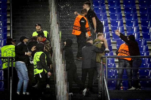 UEFA Champions League SS Lazio vs Celtic Football Club Lazio fans and Celtic fans offend each other before the UEFA Champions League match SS Lazio vs Celtic Football Club at Olimpico Stadium on November 28, 2023, in Rome. ABPH6729_1 Copyright: xAntonioxBalascox