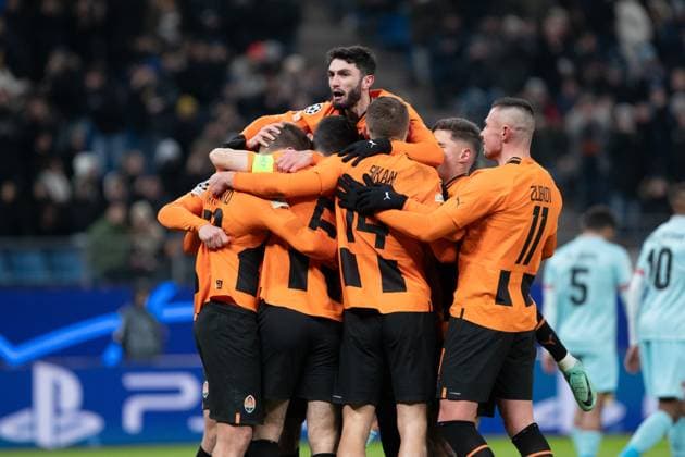 UEFA Champions League: Shakhtar - Royal Antwerpen; 28.11.2023 FC Shakhtar Donetsk im Jubel nach dem Tor von Mykola Matviienko (FC Shakhtar Donetsk, 22) UEFA Champions League: Shakhtar - Royal Antwerpen; Hamburg, Volksparkstadion, 28.11.2023 Copyright: xBEAUTIFULxSPORTS Buriakovx