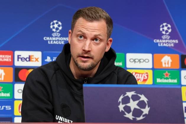 Jacob Neestrup (FC Kopenhagen, Head-Coach), Internationale Pressekonferenz. FC Kopenhagen, Fussball, UEFA Champions League, Vorrunde, 5. Spieltag, Saison 23 24, 28.11.2023, FC Kobenhavn Internationale Pressekonferenz. FC Kopenhagen, Fussball, UEFA Champions League, Vorrunde, 5. Spieltag, Saison 23 24, 28.11.2023 Muenchen Copyright: xEibner-Pressefoto JennixMaulx EP_JML