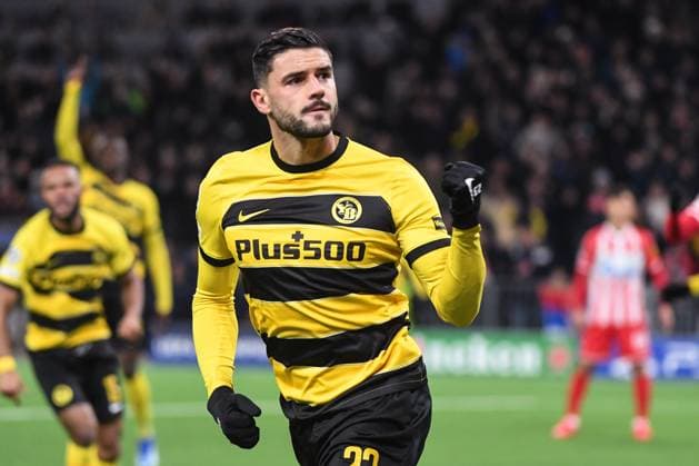 BERN, SWITZERLAND - NOVEMBER 28: Loris Benito of Young Boys celebrates goal during the UEFA Champions League Group Stage match between BSC Young Boys and FK Crvena zvezda at Stadion Wankdorf on November 28, 2023 in Bern, Switzerland. Bern Stadion Wankdorf Bern Switzerland Copyright: xJustPictures.ch ManuelxWinterbergerx jp-en-EuSpIm-Y.Boys_Crvena_28Nov2023_00013