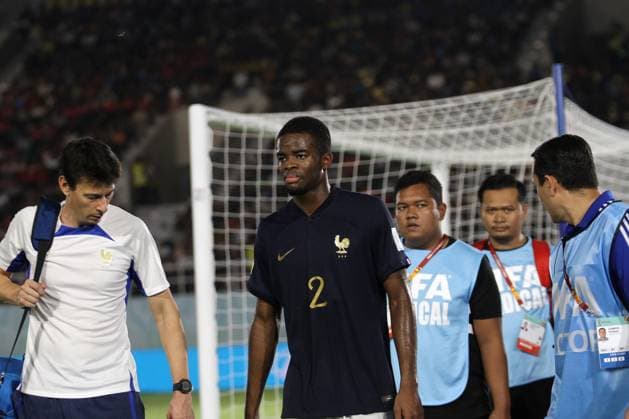 November 28, 2023, Surakarta, Central Java, Indonesia: YVANN TITI of France walked off the field during FIFA U-17 World Cup Semi Final match between France and Mali at Manahan Stadium. Surakarta Indonesia - ZUMAb228 0368598544st Copyright: xAnggaxBudhiyantox
