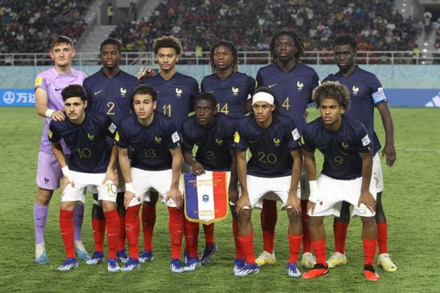 November 28, 2023, Surakarta, Central Java, Indonesia: The French national team, Nationalteam players prepare for the FIFA U-17 World Cup Semi Final match between France and Mali at Manahan Stadium. Surakarta Indonesia - ZUMAb228 0368598887st Copyright: xAnggaxBudhiyantox