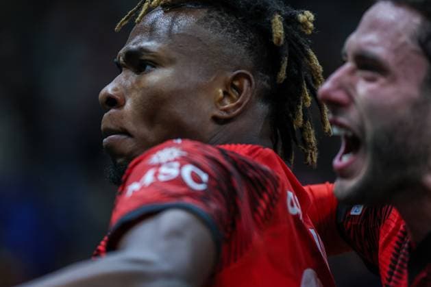 AC Milan vs Borussia Dortmund - UEFA Champions League 2023 24 Group Stage - Group F - 28 11 2023 Samuel Chukwueze of AC Milan celebrates after scoring a goal during UEFA Champions League 2023 24 Group Stage - Group F football match between AC Milan and Borussia Dortmund at San Siro Stadium, Milan, Italy on November 28, 2023 - Photo FCI Fabrizio Carabelli Copyright: xBEAUTIFULxSPORTS Carabellix