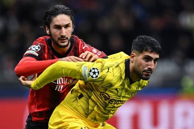 Db Milano 28 11 2023 - Champions League Milan-Borussia Dortmund foto Daniele Buffa Image nella foto: Yacine Adli-Emre Can 