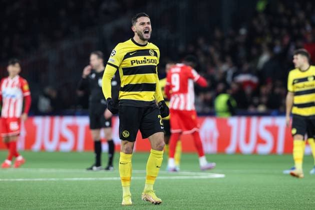 BERN, SWITZERLAND - NOVEMBER 28: Loris Benito of Young Boys during the UEFA Champions League Group Stage match between BSC Young Boys and FK Crvena zvezda at Stadion Wankdorf on November 28, 2023 in Bern, Switzerland. Bern Stadion Wankdorf Bern Switzerland Copyright: xJustPictures.ch LuigixRizzox jp-en-EuSpIm-Y.Boys_Crvena_28Nov2023_00027