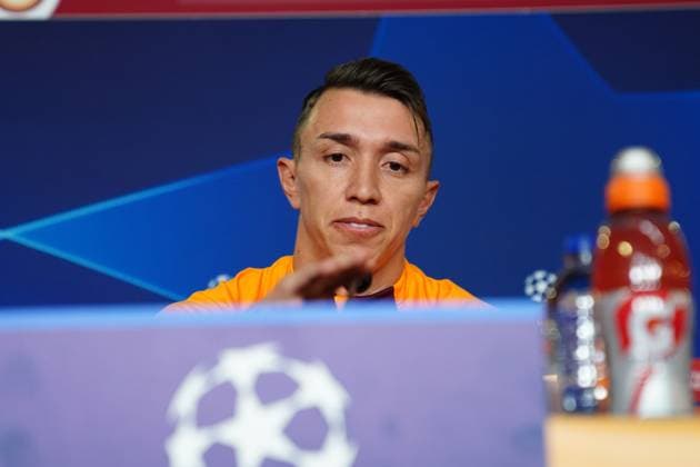 Goalkeeper Fernando Muslera of Galatasaray during the press conference, PK, Pressekonferenz the day before the UEFA Champions League match between Galatasaray and Manchester United, ManU on November 29 , 2023 at Rams park Stadium on November 28, 2023 in Istanbul, Turkey. ( Photo by Seskimphoto ) 