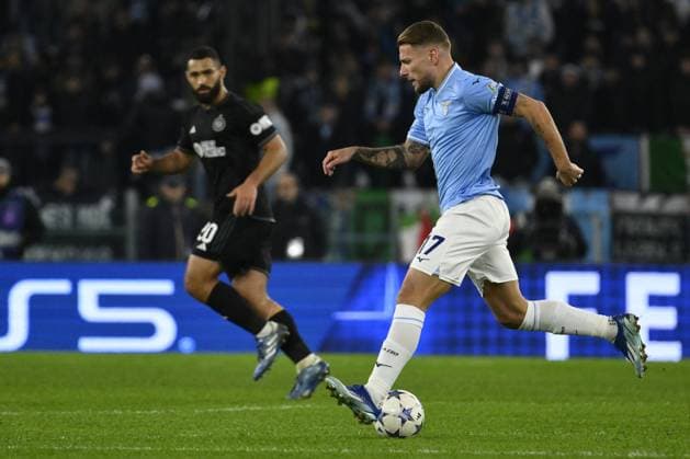 UEFA Champions League football match - SS Lazio vs Celtic FC Ciro Immobile of S.S. Lazio during the 5th day of the UEFA Champions League Group E between S.S. Lazio - Celtic F.C. on 28 November 2023 at the Olympic Stadium in Rome, Italy. Rome Italy  Copyright: xIPAxSport ABACAx