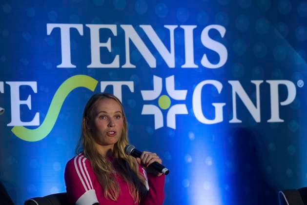 Tennisfest GNP 2023 press conference, PK, Pressekonferenz November 28, 2023, Mexico City, Mexico: Caroline Wozniacki of Denmark speaks to the media during a press conference prior to the Tennisfest GNP 2023 at Hayat Regency Hotel. on November 28, 2023 in Mexico City, Mexico. (Photo by Carlos Tischler Eyepix Group) Copyright: xCarlosxTischler xEyepixxGroupx CT_28112023_106035