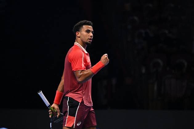 ATP, Tennis Herren NextGen - Jeddah Arthur Fils (FRA) during his first round match at the 2023 ATP NextGen at the King Abdullah Sports City in Jeddah, Saudi Arabia, on November 28, 2023. Photo by Corinne Dubreuil ABACAPRESS.COM Jeddah Saudi Arabia  Copyright: xDubreuilxCorinne ABACAx