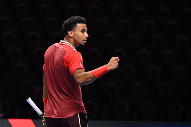 ATP, Tennis Herren NextGen - Jeddah Arthur Fils (FRA) during his first round match at the 2023 ATP NextGen at the King Abdullah Sports City in Jeddah, Saudi Arabia, on November 28, 2023. Photo by Corinne Dubreuil ABACAPRESS.COM Jeddah Saudi Arabia  Copyright: xDubreuilxCorinne ABACAx