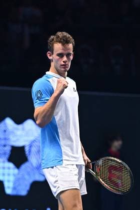 ATP, Tennis Herren NextGen - Jeddah Luca Van Assche (FRA) during his first round match at the 2023 ATP NextGen at the King Abdullah Sports City in Jeddah, Saudi Arabia, on November 28, 2023. Photo by Corinne Dubreuil ABACAPRESS.COM Jeddah Saudi Arabia  Copyright: xDubreuilxCorinne ABACAx