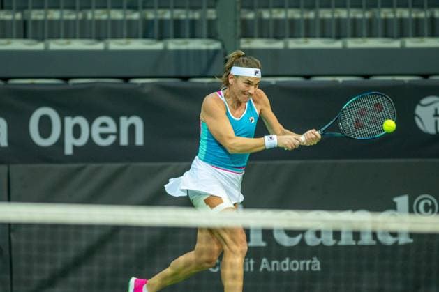 Andorra Open 2023 - Day 2 Timea Babos of Hungary is in action against Heather Watson of Great Britain during the Round of 32 of the Creand Andorra Open Women s Tennis Association WTA, Tennis Damen 2023 tennis tournament at the Poliesportiu d Andorra in Andorra la Vella, Andorra, on November 28, 2023. Andorra la Vella Andorra  Copyright: xMartinxSilvaxCosentinox originalFilename:silvacosentino-timeabab231128_np31V.jpg