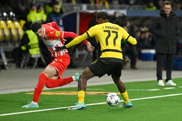 Kosta Nedeljkovic, FK, re. Joel Monteiro, YB, BSC Young Boys - FK Roter Stern Belgrad, Champions League, Fussball, 28.11.2023