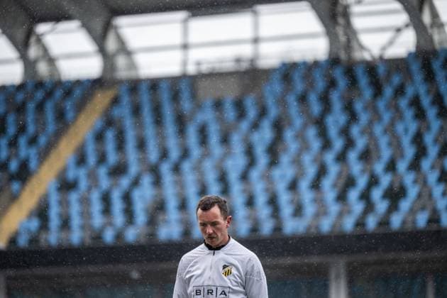 231129 Even Hovland during a training session with Häcken on November 29, 2023 in Gothenburg. Photo: Mathias Bergeld BILDBYRAN kod MB MB0784 fotboll football soccer fotball uefa europa league träning practice training häcken bbeng Copyright: MATHIASxBERGELD BB231129MB039