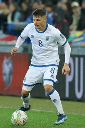 FLORENT MUSLIJA, Kosovo, Qualificazioni europee, Euro Qualyfing, Euro 2024, Swiss vs Kosovo 1-1, 18-11-2023, Azione, Action, Single shot QUALIFICAZIONI EUROPEE 2023-24 EURO 2024 SVIZZERA-KOSOVO 1-1
