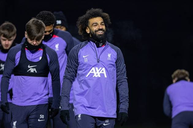 Football - UEFA Europa League - Group E - Liverpool FC v LASK - MD-1 LIVERPOOL, ENGLAND - Wednesday, November 29, 2023: Liverpool s Mohamed Salah during a training session at the AXA Training Centre ahead of the UEFA Europa League Group E match between Liverpool FC and LASK. (Photo by David Rawcliffe Propaganda) LIVERPOOL AXA Training Centre MERSEYSIDE ENGLAND  Copyright: xDavidxRawcliffex P2023-11-29-Liverpool_LASK_MD-1-21