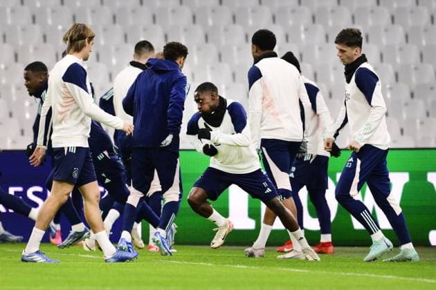 MARSEILLE - Carlos Borges of Ajax during the MD-1 training session ahead of the UEFA Europa League Group B match against Olympique Marseille at Stade de Marseille on November 29, 2023 in Marseille, France. ANP OLAF KRAAK UEFA Europa League 2023 24 2023 2024 xVIxANPxSportx xxANPxIVx 485048285 originalFilename: 485048285.jpg