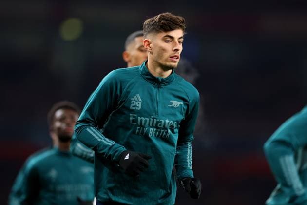 29th November 2023; Emirates Stadium, London, England; Champions League Football, Group Stage, Arsenal versus Lens; Kai Havertz of Arsenal during the warm up  ActionPlus12581167 ShaunxBrooks