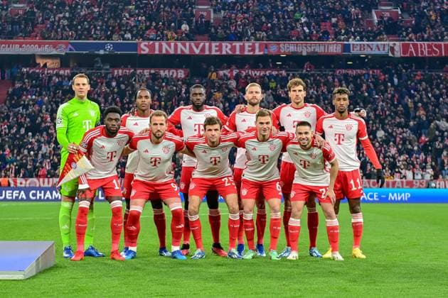 Teamfoto Startelf FC Bayern München, 29.11.2023, München (Deutschland), Fussball, UEFA Champions League, Gruppenphase, FC Bayern München - FC Kopenhagen