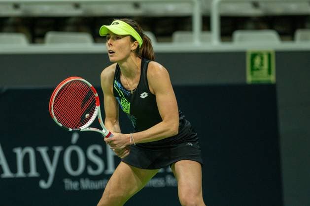 Andorra Open 2023 Andorra La Vella, Andorra : 2023 November 29 : Nuria PARRIZAS DIAZ of Spain in action against Alize Cornet of France during the Round of 16 of the Creand Andorra Open Women s Tennis Association WTA, Tennis Damen 2023 tennis tournament at the Poliesportiu d Andorra in Andorra La Vella, Andorra on Novemeber 29, 2023.  Copyright: xMartinxSilvaxCosentinox originalFilename:silvacosentino-nuriapar231129_npUq1.jpg