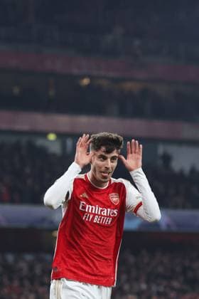 Sport Bilder des Tages Arsenal v Lens 29 November 2023, London - Champion™s League Football, Group B - Arsenal v Lens - Kai Havertz of Arsenal celebrates their first goal - Photo: Charlotte Wilson Offside. London UK Copyright: xCharlottexWilsonx xOffsidexOffside