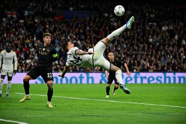 Sport Bilder des Tages Joselu 14 ( Madrid ), Real Madrid vs. SSC Neapel, Fussball, Champions League, Gruppenphase, 29.11.2023 Madrid Madrid Spanien