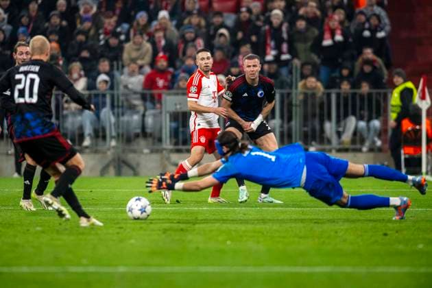 1 kamil Grabara FCCopenhagen, FC Bayern Muenchen vs. F.C.Copenhagen, ChampionsLeague, Muenchen. 2023-11-29 Â