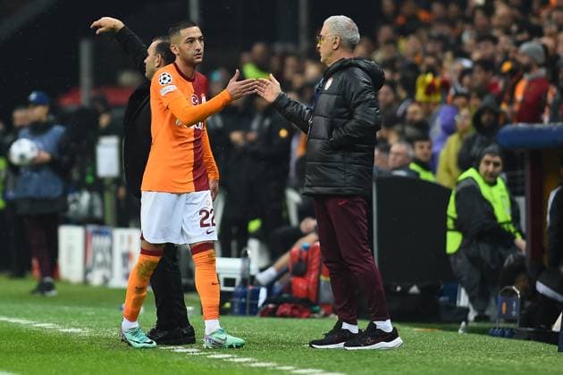 Hakim Ziyech of Galatasaray during the UEFA Champions League match between Galatasaray A.S. and Manchester United, ManU at RAMS PARK Stadium on November 29, 2023 in Istanbul, Turkey. Istanbul Turkey Copyright: xSeskimPhotox Galatasaray-MUnited_291123 (436)
