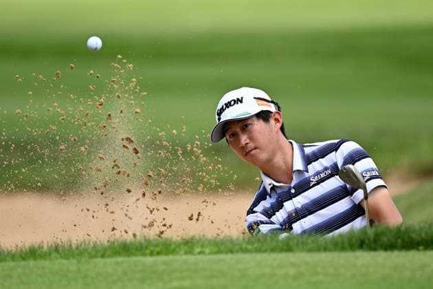 GOLF AUSTRALIAN OPEN, Rikuya Hoshino of Japan plays a shot from the bunker on the 8th hole during Round 1 of the Australian Open 2023 at the Lakes Golf Club in Sydney, Thursday, November 30, 2023. ( NO ARCHIVING, EDITORIAL USE ONLY, NO USE IN BOOKS WITHOUT CONSENT SYDNEY NEW SOUTH WALES AUSTRALIA  Copyright: xDANxHIMBRECHTSx 20231130001871741917
