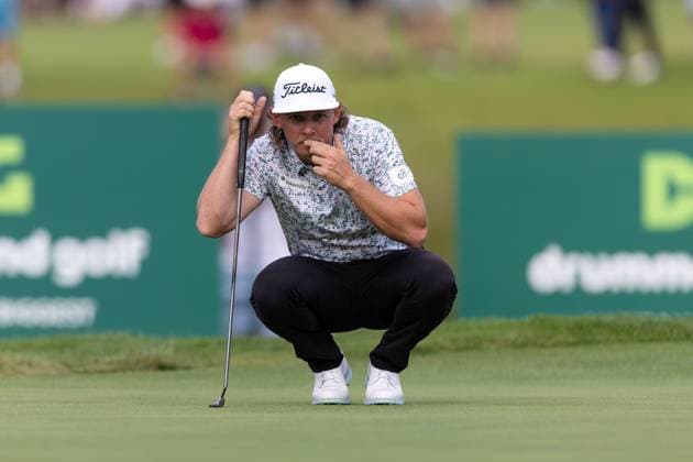 SYDNEY, AUSTRALIA - NOVEMBER 30: Cameron Smith lines up his putt during round 1 of The Australian Open Golf at The Lakes Golf Club on November 30, 2023 in Sydney, Australia. (Photo by Damian Briggs Speed Media Icon Sportswire) GOLF: NOV 30 Australian Open EDITORIAL USE ONLY Icon23113000601
