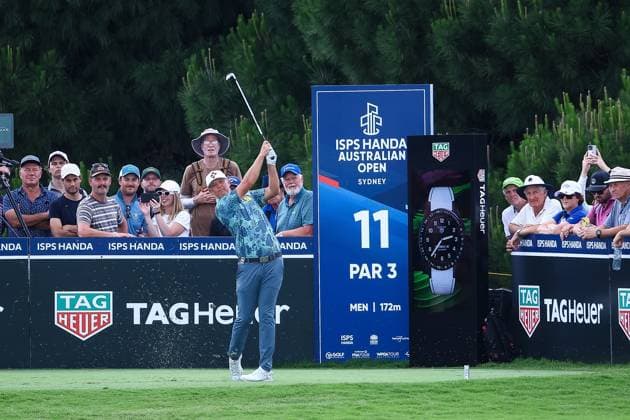 30th November 2023; The Australian Golf Club and The Lakes Golf Club, Sydney, New South Wales, Australia; ISPS HANDA Australian Open Round 1; Matt Jones drives the ball off the 11th tee  ActionPlus12581370 KevinxManning