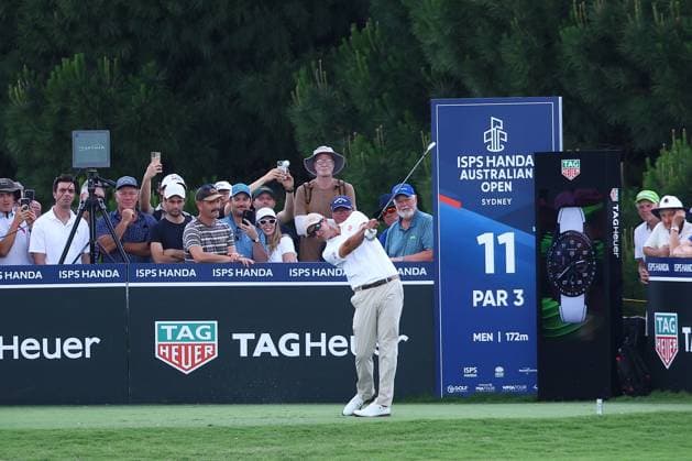 30th November 2023; The Australian Golf Club and The Lakes Golf Club, Sydney, New South Wales, Australia; ISPS HANDA Australian Open Round 1; Adam Scott drives the ball off the 11th tee  ActionPlus12581372 KevinxManning