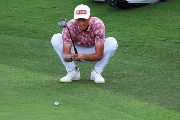 30th November 2023; The Australian Golf Club and The Lakes Golf Club, Sydney, New South Wales, Australia; ISPS HANDA Australian Open Round 1; Adrain Meronk lines up a putt  ActionPlus12581375 KevinxManning
