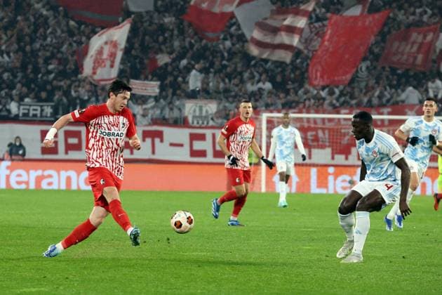 Freiburg, Deutschland 30. November 2023: Europa League - 2023 2024 - SC Freiburg vs. Olympiakos Piräus Im Bild: Michael Gregoritsch (SC Freiburg) Europa-Park Stadion Baden Württemberg Copyright: xFotostandx xHettichx