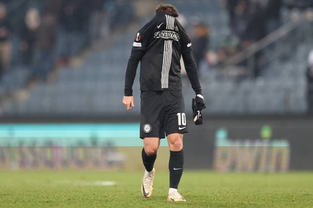 SOCCER - UEFA EL, Sturm vs Czestochowa GRAZ,AUSTRIA,30.NOV.23 - SOCCER - UEFA Europa League, group stage, SK Sturm Graz vs Rakow Czestochowa. Image shows the disappointment of Otar Kiteishvili (Sturm).  GEPAxpictures xChrisxBauer