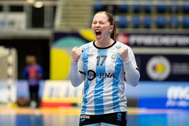Handball, Frauen WM, Niederlande - Argentinien Netherlands v Argentina, IHF Women™s World Handball Championship 2023, Frederikshavn, Denmark Frederikshavn, Denmark. 30th, November 2023. Malena Cavo (17) of Argentina seen during the IHF World Handball Championship 2023 match between Netherlands and Argentina at Arena Nord in Frederikshavn. Frederikshavn Denmark  Copyright: xGonzalesxPhoto BalazsxPopalx