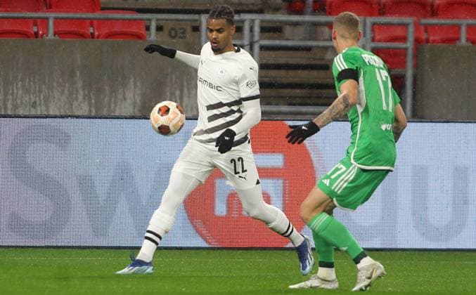Lorenz Assignon(C) FC Stade Rennais FOOTBALL : Maccabi Haifa Vs Stade Rennais - Ligue Europa - 30 11 2023 AleksandarDjorovic Panoramic 