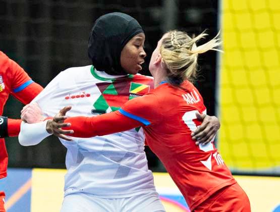 Fanta Diagouraga, Congo during the IHF World Womens Handball Championship match between Czech Republic and Congo in the preliminary Group G in Arena Nord in Frederikshavn, Denmark on Thursday , November 30, 2023. , Frederikshavn Jylland Denmark Copyright: HenningxBagger HenningxBaggerx spdk20231130-212735-L