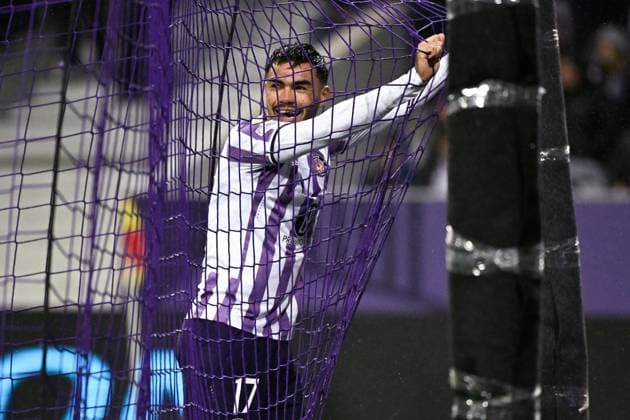 Toulouse s Gabriel Suazo reacts during a soccer game French Toulouse FC and between Belgian Royale Union Saint Gilloise, on day 5 of the group phase of the UEFA Europa League competition, in group E, on Thursday 30 November 2023 in Toulouse, France. LAURIExDIEFFEMBACQ  x81195968x