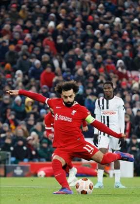Liverpool FC v LASK: Group E - UEFA Europa League 2023 24 Mohamed Salah of Liverpool scores his 199th goal for Liverpool during the UEFA Europa League 2023 24 match between Liverpool FC and LASK at Anfield on November 30, 2023 in Liverpool, England. Liverpool Anfield England United Kingdom Copyright: xRichardxSellers Sportsphoto APLx 13962400