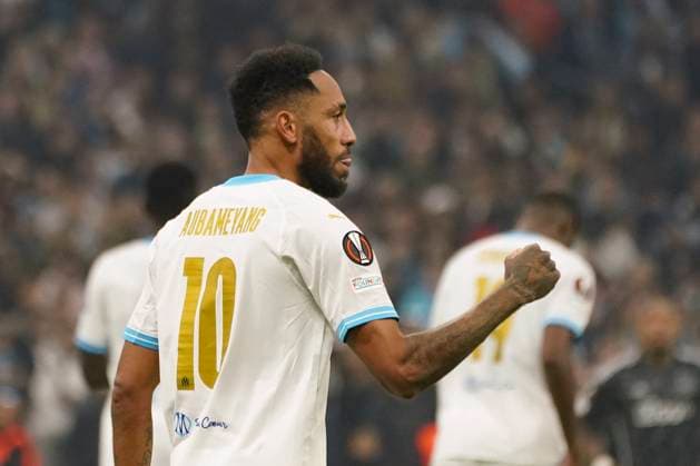 Fußball, EL, Olympique Marseille - Ajax Amsterdam Joie - Pierre Emerick Aubameyang (Olympique de Marseille) FOOTBALL : Olympique de Marseille vs Ajax d™Amsterdam - Europa League - Phase de groupe - Marseille - 30 11 2023 NorbertScanella Panoramic 