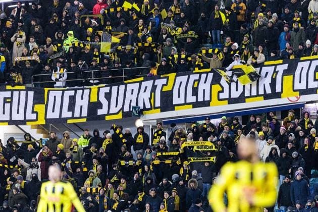Fußball, EL, BK Häcken - Bayer 04 Leverkusen 231130 Fans of BK Häcken during the UEFA Europa League football match between BK Häcken and Bayer Leverkusen on November 30, 2023 in Gothenburg. Photo: Michael Erichsen BILDBYRAN COP 89 MI0578 fotboll football soccer fotball uefa europa league bk häcken bayer leverkusen bbeng publik Copyright: MICHAELxERICHSEN BB231130MI061