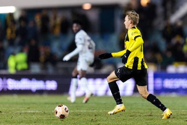 231130 Pontus Dahbo of BK Häcken during the UEFA Europa League football match between BK Häcken and Bayer Leverkusen on November 30, 2023 in Gothenburg. Photo: Michael Erichsen BILDBYRAN COP 89 MI0578 fotboll football soccer fotball uefa europa league bk häcken bayer leverkusen bbeng Copyright: MICHAELxERICHSEN BB231130MI075