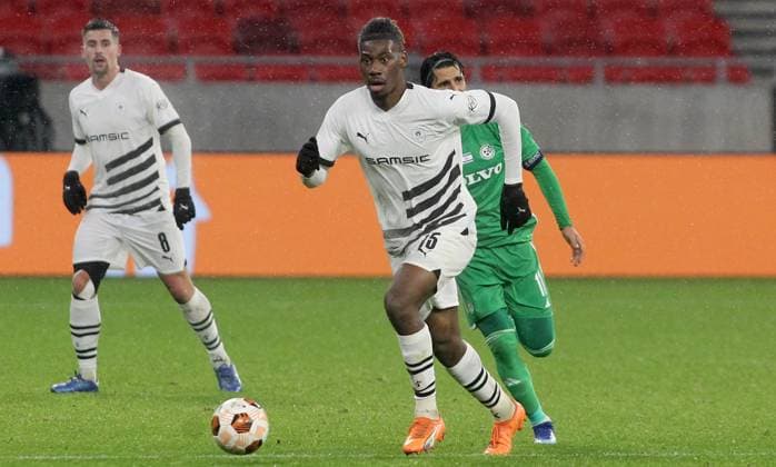 Christopher Wooh(C) FC Stade Rennais FOOTBALL : Maccabi Haifa Vs Stade Rennais - Ligue Europa - 30 11 2023 AleksandarDjorovic Panoramic 