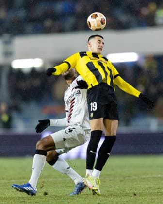 231130 Jonathan Tah of Bayer Leverkusen and Srdjan Hrstic of BK Häcken during the UEFA Europa League football match between BK Häcken and Bayer Leverkusen on November 30, 2023 in Gothenburg. Photo: Michael Erichsen BILDBYRAN COP 89 MI0578 bayer leverkusen bbeng bk häcken football fotball fotboll soccer uefa europa league Copyright: MICHAELxERICHSEN BB231130MI080