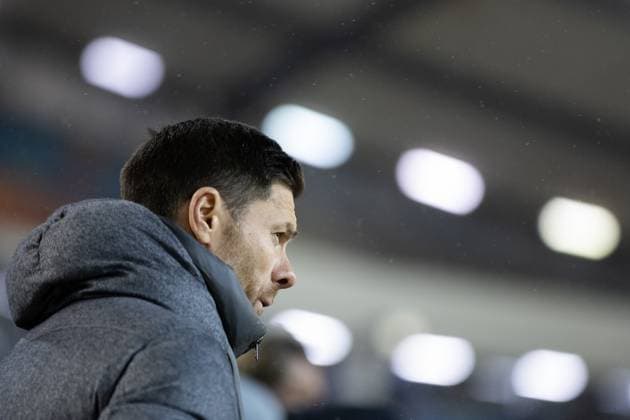 231130 Head coach Xabi Alonso of Bayer Leverkusen during the UEFA Europa League football match between BK Häcken and Bayer Leverkusen on November 30, 2023 in Gothenburg. Photo: Michael Erichsen BILDBYRAN COP 89 MI0578 bayer leverkusen bbeng bk häcken football fotball fotboll soccer uefa europa league Copyright: MICHAELxERICHSEN BB231130MI083