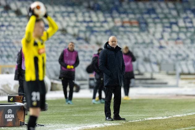 231130 Head coach Per-Mathias Hogmo of BK Häcken during the UEFA Europa League football match between BK Häcken and Bayer Leverkusen on November 30, 2023 in Gothenburg. Photo: Michael Erichsen BILDBYRAN COP 89 MI0578 bayer leverkusen bbeng bk häcken football fotball fotboll soccer uefa europa league Copyright: MICHAELxERICHSEN BB231130MI084