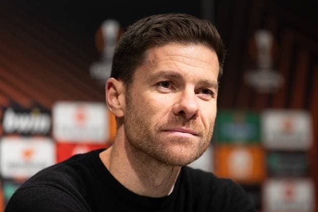 231130 Head coach Xabi Alonso of Bayer Leverkusen during the press conference, PK, Pressekonferenz after the UEFA Europa League football match between BK Häcken and Bayer Leverkusen on November 30, 2023 in Gothenburg. Photo: Michael Erichsen BILDBYRAN COP 89 MI0578 bayer leverkusen bbeng bk häcken football fotball fotboll soccer uefa europa league Copyright: MICHAELxERICHSEN BB231130MI093